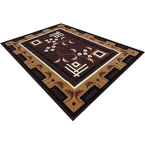 Contemporary Carpet Brown Acrylic 8 X 11