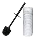 Contemporary Ribbed Design Resin Toilet Holder and Brush Set for Bathroom, Stylish and Durable Cleaning Tool with Modern Design, Compact for Efficient Cleaning