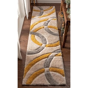 Contemporary Shaggy Carpet Runner - 2x6 ft