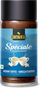 continental speciale flavored coffee  medium roast  makes 25 cups  for both hot  cold instant coffee 50 g vanilla flavoured