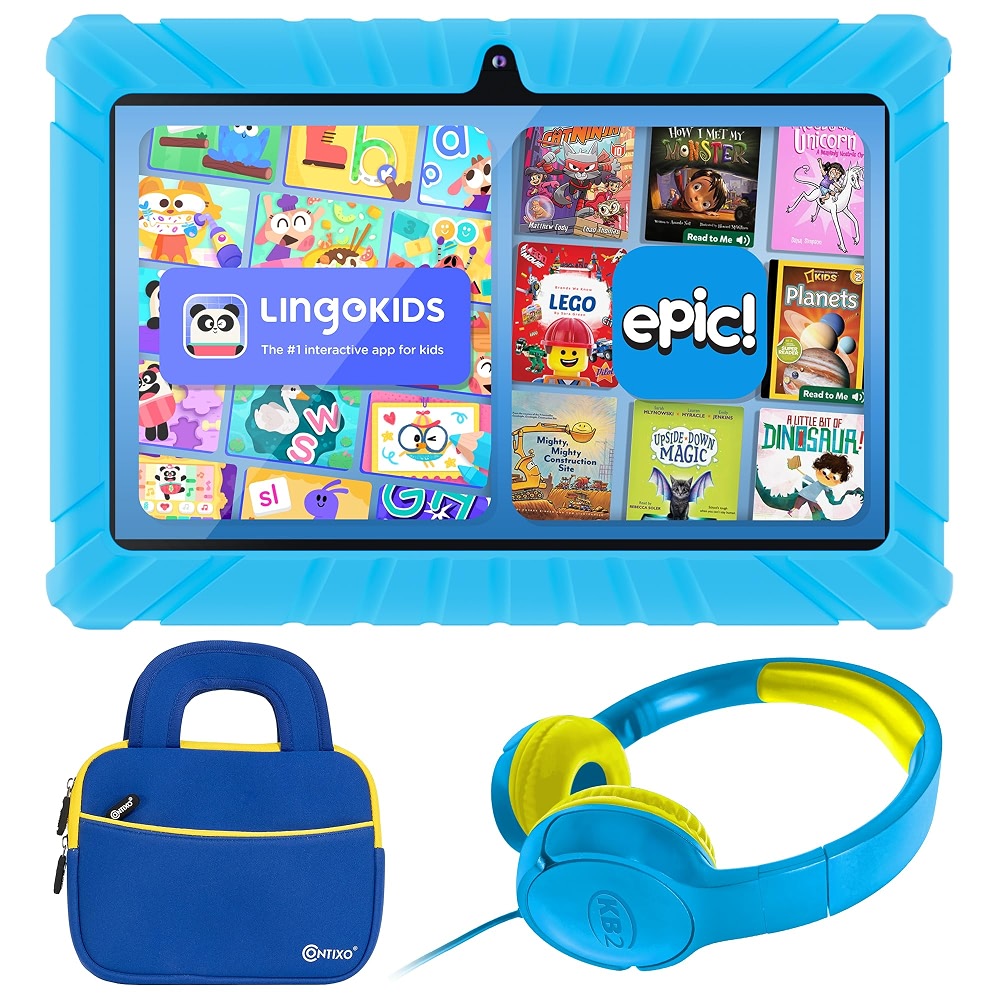 Contixo 7 inch Kids Tablet Bundle - with Headphone & Bag & Tablet for ...