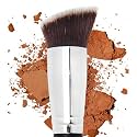 Contour Brush Bronzer Blush - Flat Angled Kabuki Brush for Face, Foundation Brush, Dense Synthetic Bristles for Blending, Buffing, Stippling, Setting with Powder Cream Liquid Makeup