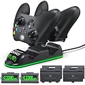 Controller Charger with 2 Packs 3360mWh Rechargeable Battery for X Series X/S/One/Elite/Core Controller, X Controller Charger with 4 Packs Covers