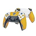 Controller Grips for PS5 DualSense, Skin kit,Anti-Skid, Multi-Texture, Sweat Absorption, Pre-Cut Grips Tape, by SHADOW BOOLT (Yellow,Blue and Black, Mecha Series 2.0 for DualSense)