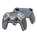 Controller Grips for PS5 DualSense, Skin kit,Anti-Skid, Multi-Texture, Sweat Absorption, Pre-Cut Grips Tape, by SHADOW BOOLT (Metallic Grey &amp; Silver, Guardian Series 2.0 for DualSense)