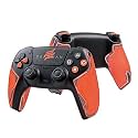 Controller Grips for PS5 DualSense, Skin kit,Anti-Skid, Multi-Texture, Sweat Absorption, Pre-Cut Grips Tape, by SHADOW BOOLT (Vermilion, Black &amp; Silver, Mecha Series 2.0 for DualSense)