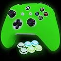 Controller Skins Silicone Grip Glow in The Dark Protective Case for Xbox One Controller(Not Fit Xbox Series Controller) + 6 Grips Accessories Glow in The Dark.