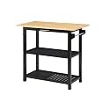 Convenience Concepts Designs2Go 3 Tier Butcher Block Kitchen Prep Island 40" - 3 Tier Modern Cooking Cart with Drawer, Food Serving Station for Kitchen, Dining Room, Black