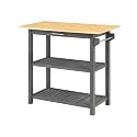Convenience Concepts Designs2Go 3 Tier Butcher Block Kitchen Prep Island 40" - 3 Tier Modern Cooking Cart with Drawer, Food Serving Station for Kitchen, Dining Room, Wirebrush Dark Gray