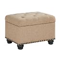 Convenience Concepts Designs4Comfort 5th Avenue Ottoman, Tan Fabric, 24"