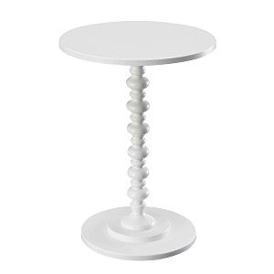 convenience concepts palm beach spindle table 177534 - traditional round end table for living room turned solid wood side table classic display pedestal table white