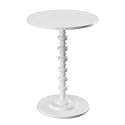 Convenience Concepts Palm Beach Spindle Table 17.75" - Traditional Round End Table for Living Room, Turned Solid Wood Side Table, Classic Display Pedestal Table, White