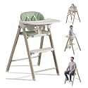 Convertible Baby Highchair & Foldable Toddler Standing Tower, Green
