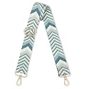 Conworld Purse Strap Replacement Crossbody for Handbag, 1.5" Golden Buckle Wide Canvas Shoulder Strap for Women, Adjustable Bag Straps Replacement(Blue & White Arrow)