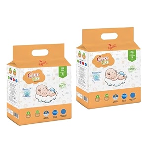 coo coo by mafatlal extra dry baby pullup premium diaper pant size small-s 168 count upto 4-8 kg super absorbent core up to 12 hrs protection soft elastic waist size