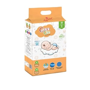 coo coo by mafatlal extra dry baby pull-up premium diaper pant size s small 56 count 9-12 kg  up to 12 hrs protection  super absorbent core  soft elastic waist  leak protection