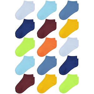 coobey 15 pack kids39 half cushion low cut athletic ankle socks boys girls ankle socks