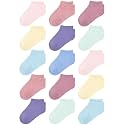 Coobey 15 Pack Kids' Half Cushion Low Cut Athletic Ankle Socks Boys Girls Ankle Socks