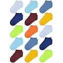 Coobey 15 Pack Kids' Half Cushion Low Cut Athletic Ankle Socks Boys Girls Ankle Socks