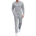 COOFANDY Men's 2 Piece Tracksuit Set Polo Athletic Sweatsuit Quarter Zip Jogging Long Sleeve Casual Sports Outfits