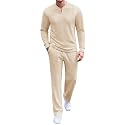 COOFANDY Men's 2 Piece Tracksuit Set Polo Athletic Sweatsuit Quarter Zip Jogging Long Sleeve Casual Sports Outfits