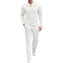 COOFANDY Men's 2 Piece Tracksuit Set Polo Athletic Sweatsuit Quarter Zip Jogging Long Sleeve Casual Sports Outfits