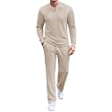 COOFANDY Men's 2 Piece Tracksuit Set Polo Athletic Sweatsuit Quarter Zip Jogging Long Sleeve Casual Sports Outfits