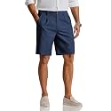 COOFANDY Men's Casual Shorts Pleated Front 9" Linen Textured Dress Shorts