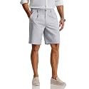 COOFANDY Men's Casual Shorts Pleated Front 9" Linen Textured Dress Shorts