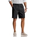 COOFANDY Men's Casual Shorts Pleated Front 9" Linen Textured Dress Shorts
