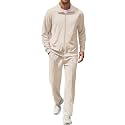 COOFANDY Men's Casual Sweatsuit 2 Piece Athletic Full Zip Tracksuit Jacquard Jogging Set Fashion Jackets And Pants Outfit