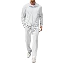 COOFANDY Men's Casual Sweatsuit 2 Piece Athletic Full Zip Tracksuit Jacquard Jogging Set Fashion Jackets And Pants Outfit