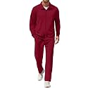 COOFANDY Men's Casual Sweatsuit 2 Piece Athletic Full Zip Tracksuit Jacquard Jogging Set Fashion Jackets And Pants Outfit