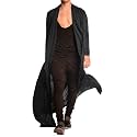 COOFANDY Men's Lightweight Ruffle Shawl Collar Cardigan Open Front Long Length Drape Cape Overcoat