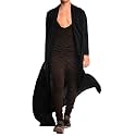 COOFANDY Men's Lightweight Ruffle Shawl Collar Cardigan Open Front Long Length Drape Cape Overcoat