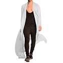COOFANDY Men's Lightweight Ruffle Shawl Collar Cardigan Open Front Long Length Drape Cape Overcoat