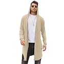 COOFANDY Men's Long Hooded Cardigan Shawl Collar Lightweight Cape Cloak