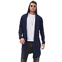 COOFANDY Men's Long Hooded Cardigan Shawl Collar Lightweight Cape Cloak