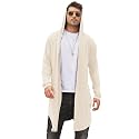 COOFANDY Men's Long Hooded Cardigan Shawl Collar Lightweight Cape Cloak