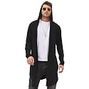 COOFANDY Men's Long Hooded Cardigan Shawl Collar Lightweight Cape Cloak