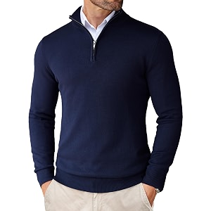 COOFANDY Mens Quarter Zip Up Sweaters Slim
