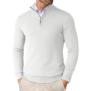 COOFANDY Mens Quarter Zip Up Sweaters Slim