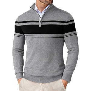 COOFANDY Mens Quarter Zip Up Sweaters Slim