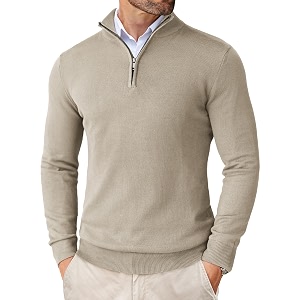 COOFANDY Mens Quarter Zip Up Sweaters Slim
