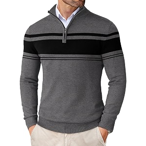 COOFANDY Mens Quarter Zip Up Sweaters Slim