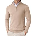 COOFANDY Men39s Quarter Zip Up Sweaters Slim