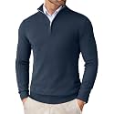 COOFANDY Men39s Quarter Zip Up Sweaters Slim