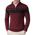 COOFANDY Men39s Quarter Zip Up Sweaters Slim