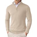 COOFANDY Men39s Quarter Zip Up Sweaters Slim