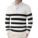 COOFANDY Men39s Quarter Zip Up Sweaters Slim
